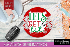 Funny Christmas Quote Car Coaster - Knitted Xmas Coaster PNG Product Image 1