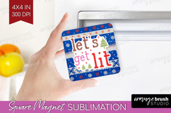 Funny Christmas Quote Magnet Sublimation - Knitted Xmas PNG Product Image 1