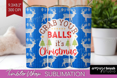 Funny Christmas Quote Tumbler Wrap - Knitted Xmas Tumbler Product Image 1