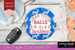 Funny Christmas Quote Car Coaster - Knitted Xmas Coaster PNG Product Image 1