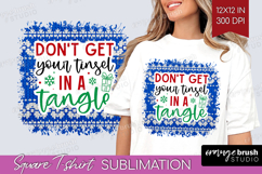 Funny Christmas Quote Square Tshirt Background - Knitted PNG Product Image 1