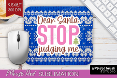 Funny Christmas Quote Mouse Pad Sublimation - Knitted Xmas Product Image 1