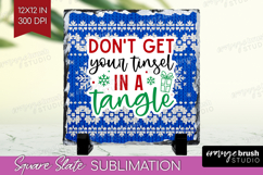 Funny Christmas Quote Slate PNG - Knitted Xmas Square Slate Product Image 1