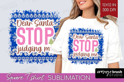 Funny Christmas Quote Square Tshirt Background - Knitted PNG Product Image 1