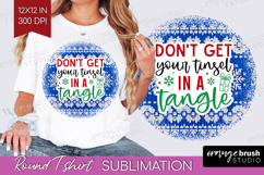 Funny Christmas Quote Round Tshirt Background - Knitted Xmas Product Image 1