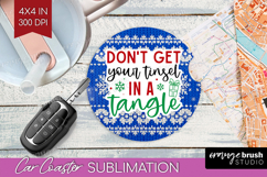 Funny Christmas Quote Car Coaster - Knitted Xmas Coaster PNG Product Image 1