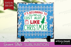 Funny Christmas Quote Slate PNG - Knitted Xmas Square Slate Product Image 1