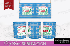Funny Christmas Quote Mug Wrap - Knitted Xmas Mug PNG Product Image 1