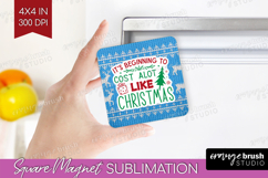 Funny Christmas Quote Magnet Sublimation - Knitted Xmas PNG Product Image 1