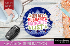 Funny Christmas Quote Car Coaster - Knitted Xmas Coaster PNG Product Image 1