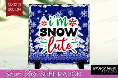 Funny Christmas Quote Slate PNG - Knitted Xmas Square Slate Product Image 1
