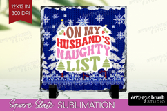Funny Christmas Quote Slate PNG - Knitted Xmas Square Slate Product Image 1