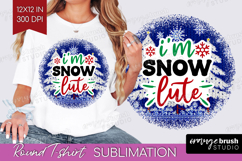 Funny Christmas Quote Round Tshirt Background - Knitted Xmas Product Image 1