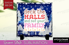 Funny Christmas Quote Slate PNG - Knitted Xmas Square Slate Product Image 1