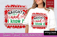 Funny Christmas Quote Square Tshirt Background - Knitted PNG Product Image 1