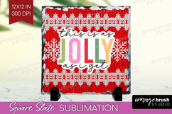 Funny Christmas Quote Slate PNG - Knitted Xmas Square Slate Product Image 1