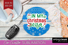 Funny Christmas Quote Car Coaster - Knitted Xmas Coaster PNG Product Image 1