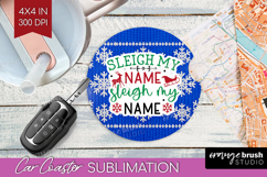 Funny Christmas Quote Car Coaster - Knitted Xmas Coaster PNG Product Image 1