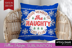 Funny Christmas Quote Pillow Sublimation - Knitted Xmas PNG Product Image 1