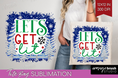 Funny Christmas Quote Tote Bag - Knitted Xmas Tote Bag PNG Product Image 1