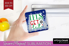 Funny Christmas Quote Magnet Sublimation - Knitted Xmas PNG Product Image 1