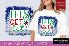 Funny Christmas Quote Square Tshirt Background - Knitted PNG Product Image 1