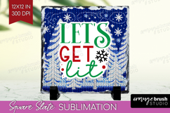 Funny Christmas Quote Slate PNG - Knitted Xmas Square Slate Product Image 1