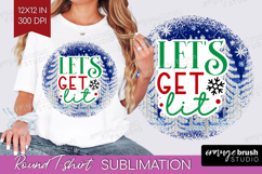 Funny Christmas Quote Round Tshirt Background - Knitted Xmas Product Image 1