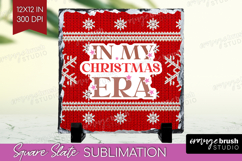 Funny Christmas Quote Slate PNG - Knitted Xmas Square Slate Product Image 1
