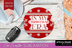 Funny Christmas Quote Car Coaster - Knitted Xmas Coaster PNG Product Image 1