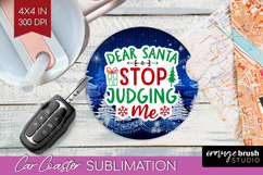 Funny Christmas Quote Car Coaster - Knitted Xmas Coaster PNG Product Image 1