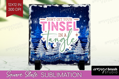 Funny Christmas Quote Slate PNG - Knitted Xmas Square Slate Product Image 1