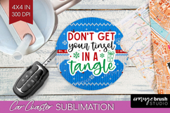 Funny Christmas Quote Car Coaster - Knitted Xmas Coaster PNG Product Image 1