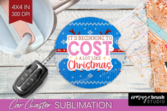 Funny Christmas Quote Car Coaster - Knitted Xmas Coaster PNG Product Image 1