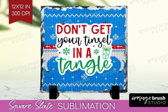 Funny Christmas Quote Slate PNG - Knitted Xmas Square Slate Product Image 1