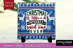 Sarcastic Christmas Quote Slate PNG - Knitted Square Slate Product Image 1