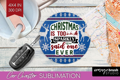 Sarcastic Christmas Quote Car Coaster - Knitted Coaster PNG Product Image 1