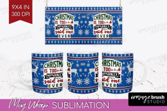 Sarcastic Christmas Quote Mug Wrap - Knitted Mug PNG Product Image 1