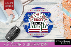 Sarcastic Christmas Quote Car Coaster - Knitted Coaster PNG Product Image 1