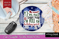 Sarcastic Christmas Quote Car Coaster - Knitted Coaster PNG Product Image 1