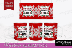 Sarcastic Christmas Quote Mug Wrap - Knitted Mug PNG Product Image 1