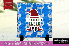 Sarcastic Christmas Quote Slate PNG - Knitted Square Slate Product Image 1