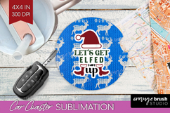 Sarcastic Christmas Quote Car Coaster - Knitted Coaster PNG Product Image 1