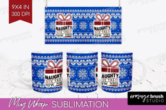Sarcastic Christmas Quote Mug Wrap - Knitted Mug PNG Product Image 1