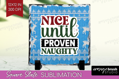 Sarcastic Christmas Quote Slate PNG - Knitted Square Slate Product Image 1
