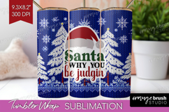 Sarcastic Christmas Quote Tumbler Wrap - Knitted Tumbler PNG Product Image 1
