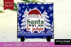 Sarcastic Christmas Quote Slate PNG - Knitted Square Slate Product Image 1