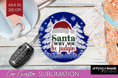 Sarcastic Christmas Quote Car Coaster - Knitted Coaster PNG Product Image 1