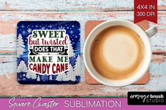 Sarcastic Christmas Quote Square Coaster - Knitted Coaster Product Image 1
