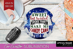 Sarcastic Christmas Quote Car Coaster - Knitted Coaster PNG Product Image 1